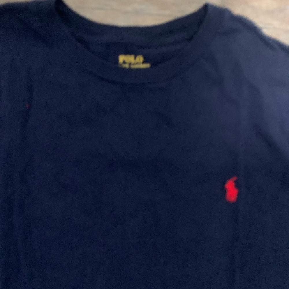 Ralph Lauren Navy Short Sleeve Crew Neck Tee with Red Pony - Picture 3 of 3